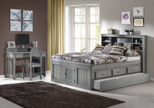 Full Bookcase Bed Trundle & Mattresses